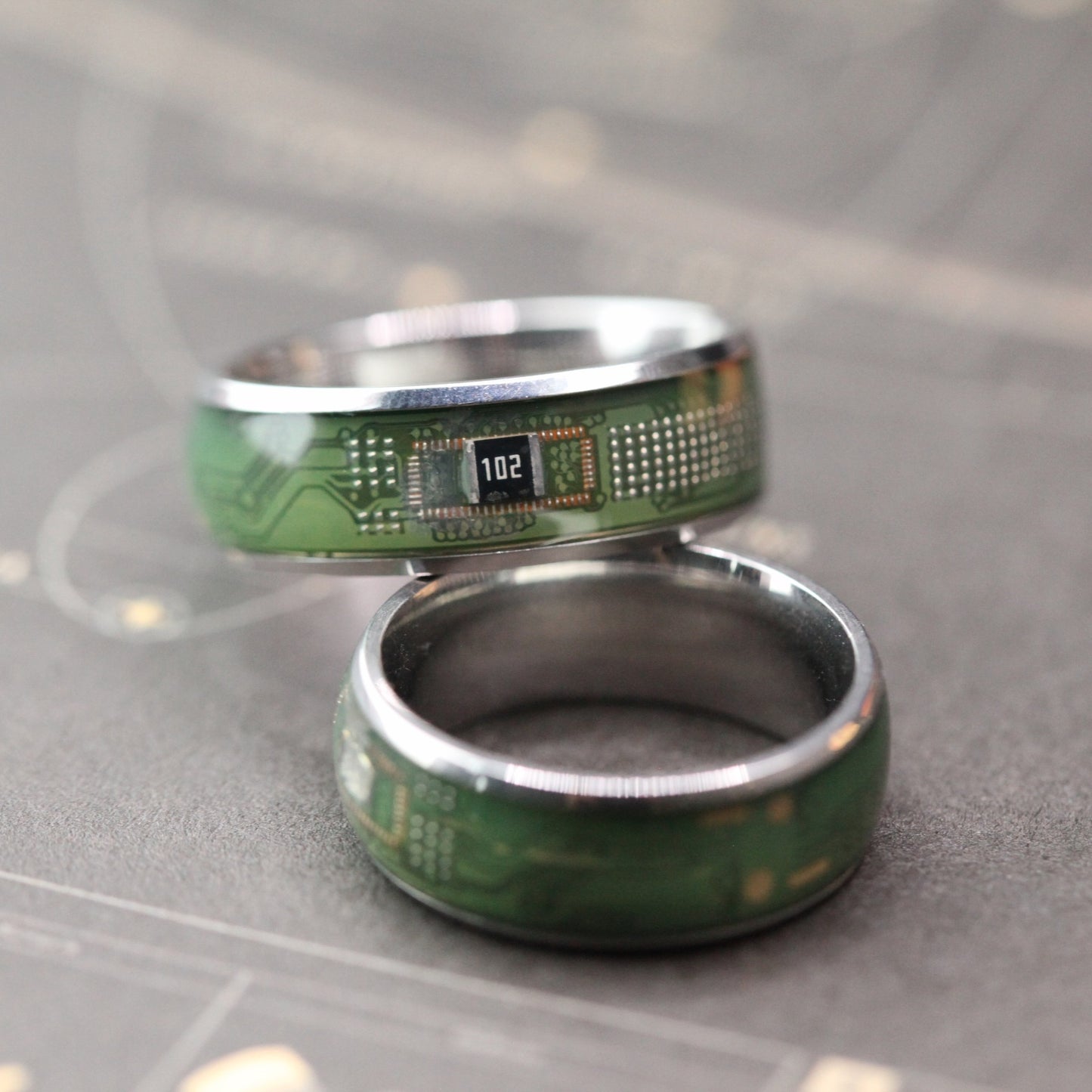 Recycled Circuit Board Ring – Tech Gift for Geeks, Engineers & Programmers