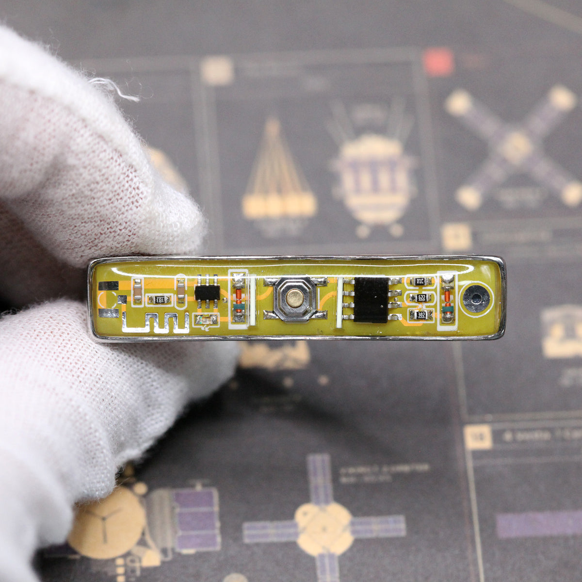 Glowing Circuit Board Tie Clip, Futuristic Tech Gift
