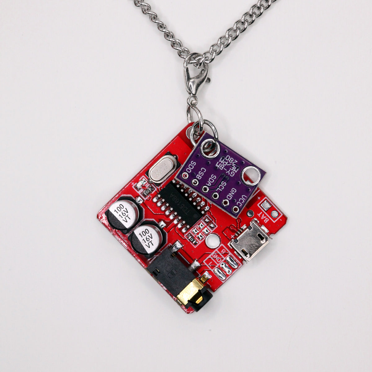 Circuit Board Necklace, Cyberpunk Jewelry for Programmers