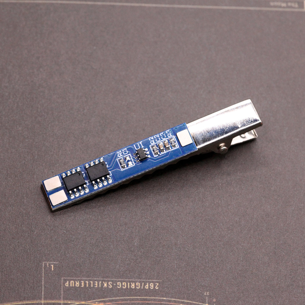 Glowing Circuit Board Tie Clip, Futuristic Tech Gift