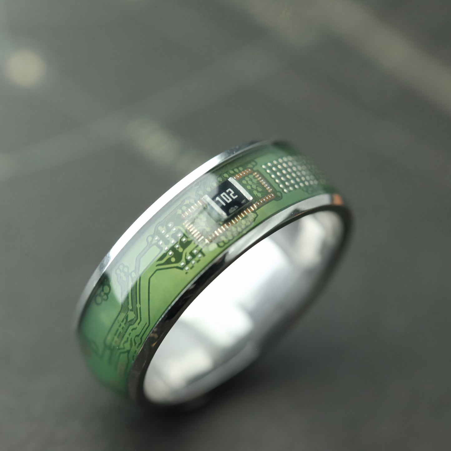Recycled Circuit Board Ring – Tech Gift for Geeks, Engineers & Programmers
