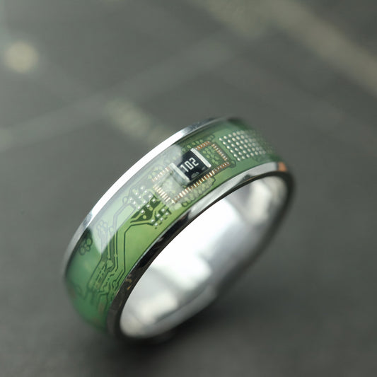 Recycled Circuit Board Ring – Tech Gift for Geeks, Engineers & Programmers
