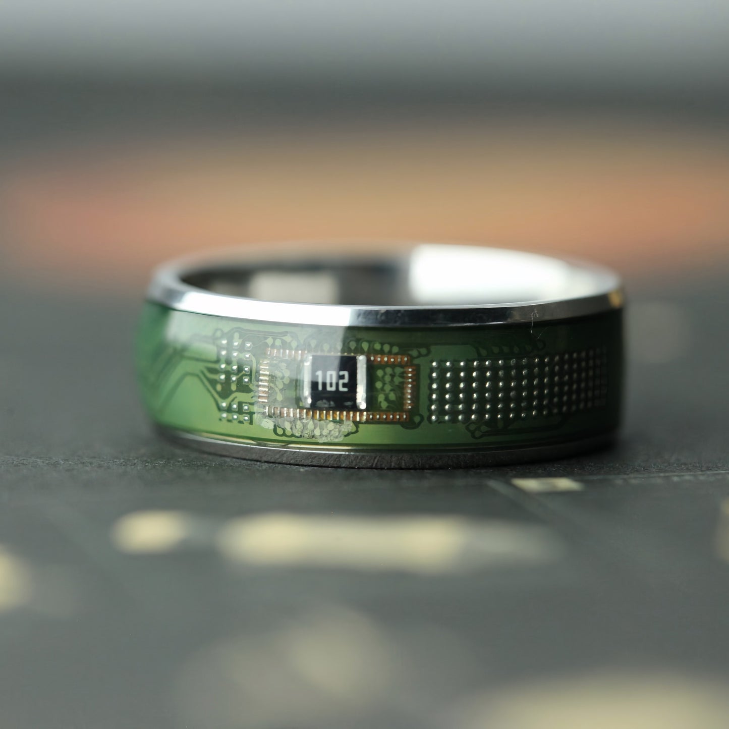 Recycled Circuit Board Ring – Tech Gift for Geeks, Engineers & Programmers