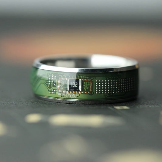 Recycled Circuit Board Ring – Tech Gift for Geeks, Engineers & Programmers