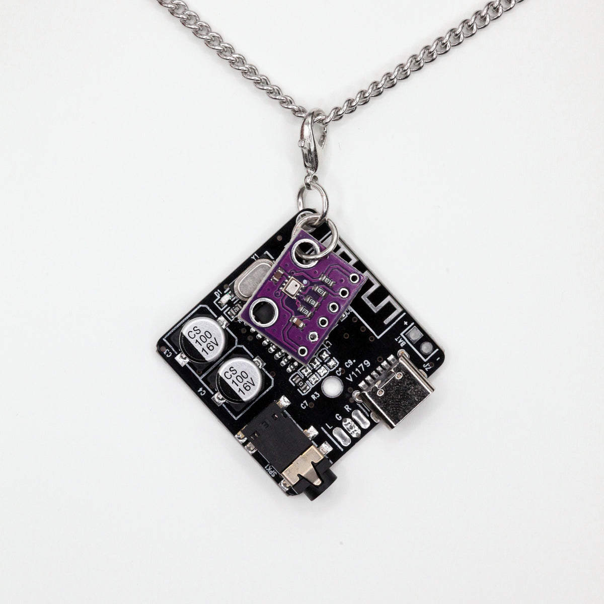 Circuit Board Necklace, Cyberpunk Jewelry for Programmers